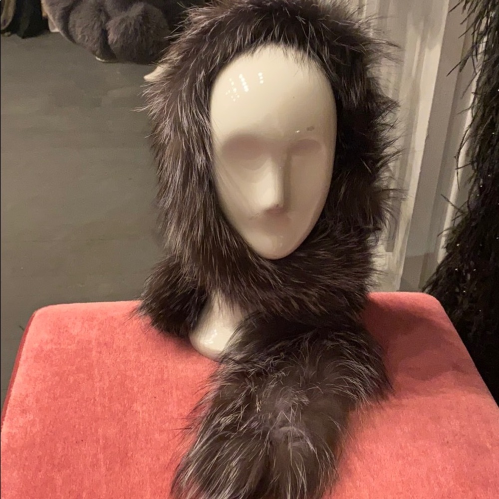 Silver fox scarf